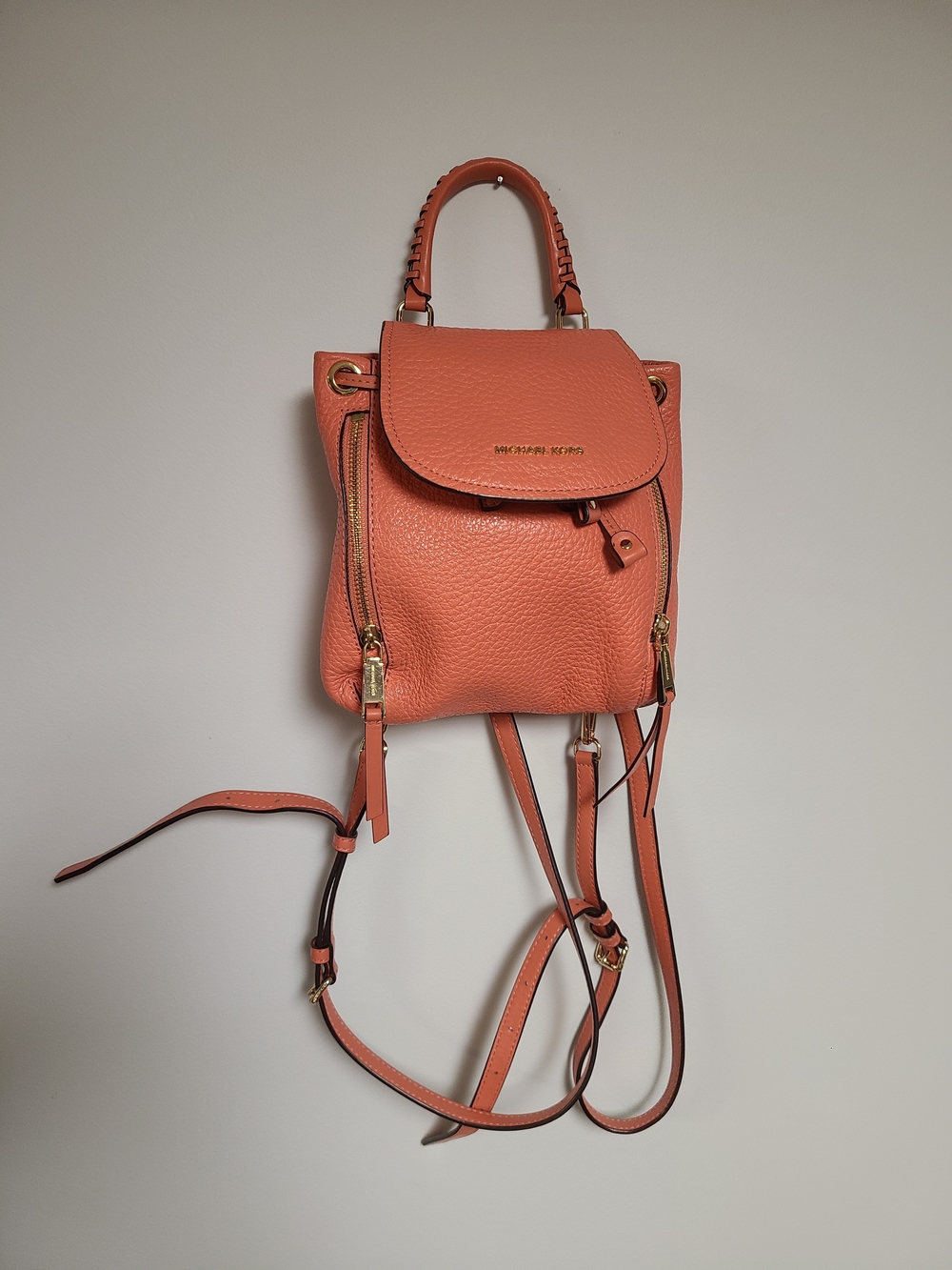 Michael Kors Coral Leather Mini Backpack - Picture 5 of 9